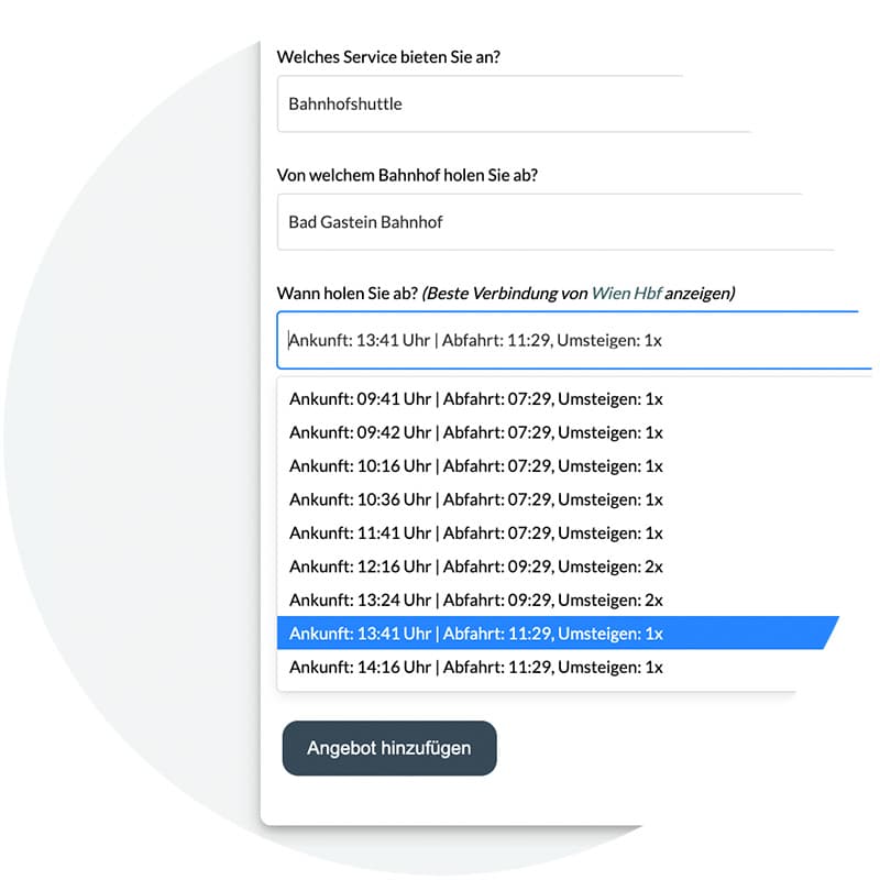 Mobilitätsservices registrieren