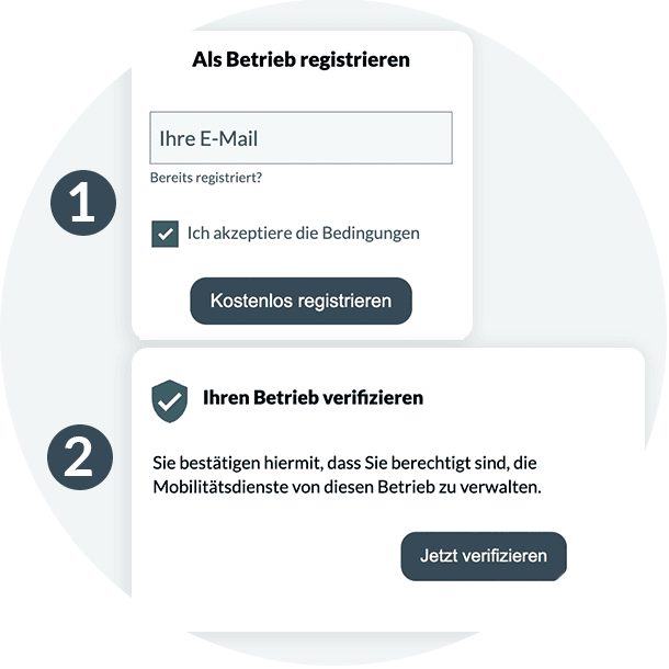 Mobilitätsservices registrieren